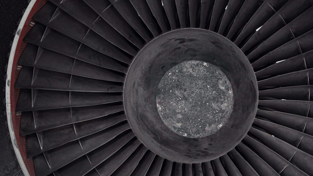 Photograph of airplane engine
